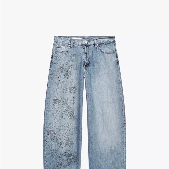 Zara Light Blue Floral Rhinestones - Picture 1 of 6